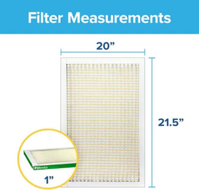 Filtrete 20x21.5x1 AC Furnace Air Filter, MERV 8, MPR 700, Tough on Pollen