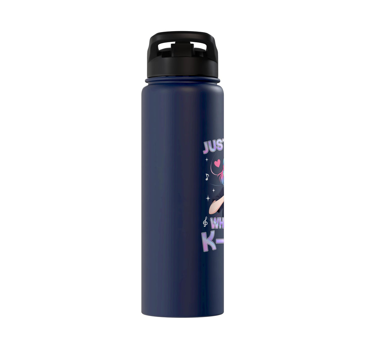 Just A Girl Who Loves K-Pop Cute Anime Kawaii Music Kpop Stainless Steel Insulated Water Bottle