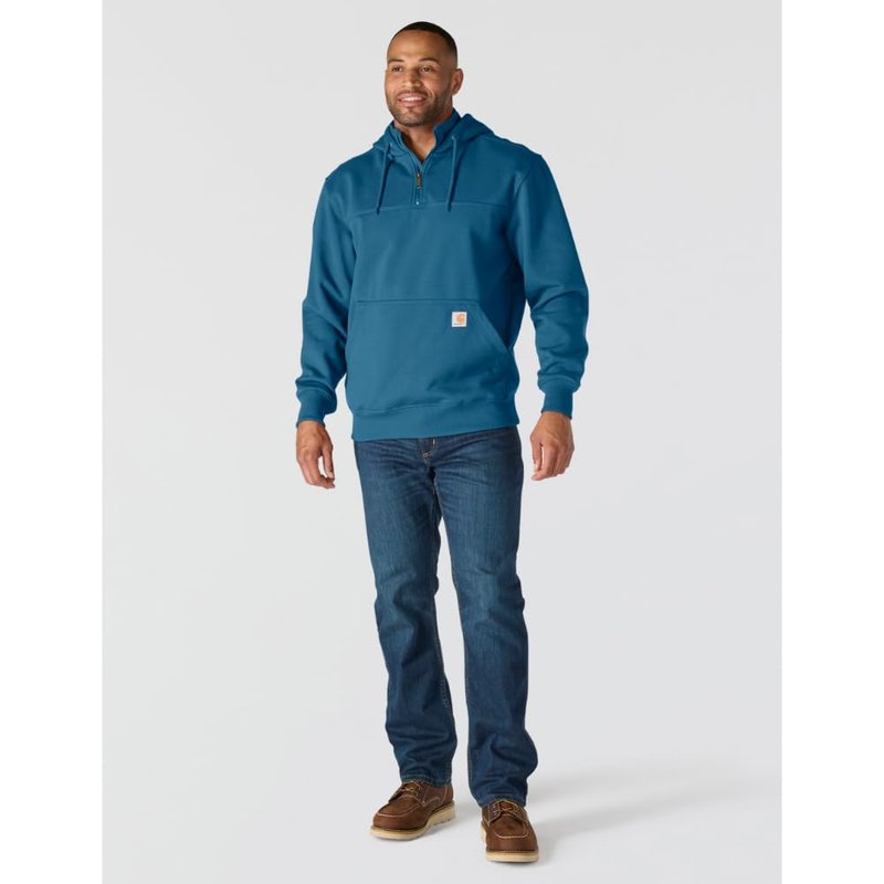 Carhartt Men's Paxton 1/4-Zip Sweatshirt, Dark Tranquil Blue Heather, XX-Large