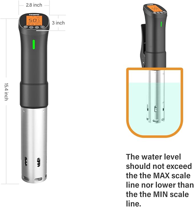 INKBIRD 2.4G Wifi Sous Vide Cooker ISV-200W 1000W Sous Vide w/APP Recipes,Remote Control Immersion Circulator with Free APP, Timer Alarm Mobile Notification 3D Water Fast Heating, Ultra-Quiet