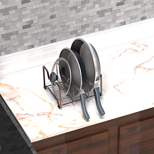 Simple Houseware Kitchen Cabinet Pantry and Bakeware Organizer Rack Holder, Bronze - 2 Pack - color: Bronze