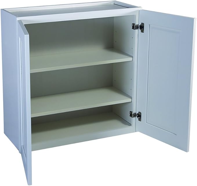 Design House Brookings Shaker Unassembled Wall Kitchen Cabinet W2436, 24 W x 12 D x 36 H, Painted White with Sherwin Williams®, Solid Wood – Design House, 543132