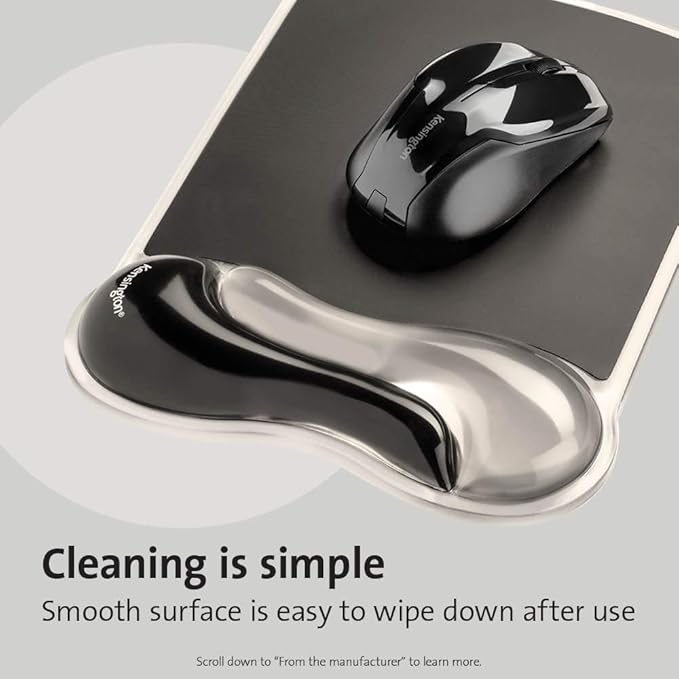 Kensington Mousepad and Gel Wrist Rest, 11-2/5" x 17-7/10", Ergonomic Design (K52500WW) Gray