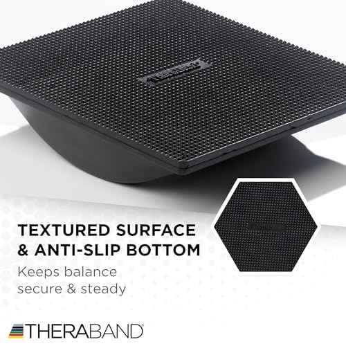 THERABAND Rocker Board Stability and Balance Trainer, Lateral Wobble Board, Core Strength Balance Board for Adults, Physical Therapy, Agility Training, Compact Non-Slip Design