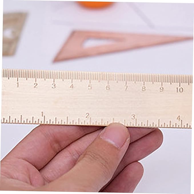 TEHAUX Brass Protractor and Triangle Ruler Set Geometry Measurement Tools for School and Drafting Scale for Accurate Drawings Lightweight and Portable