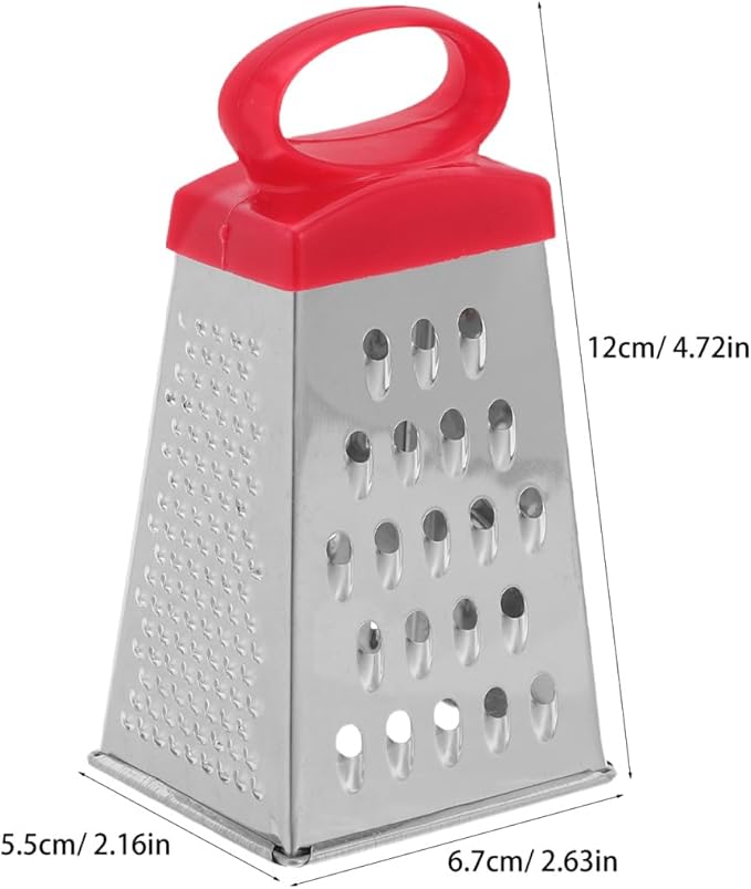 JOINPAYA 4 Pack Mini Box Grater Stainless Steel 4-Sided Kitchen Cheese Grater with Handle Small Manual Shredder for Cheese Carrot Ginger Garlic Chocolate