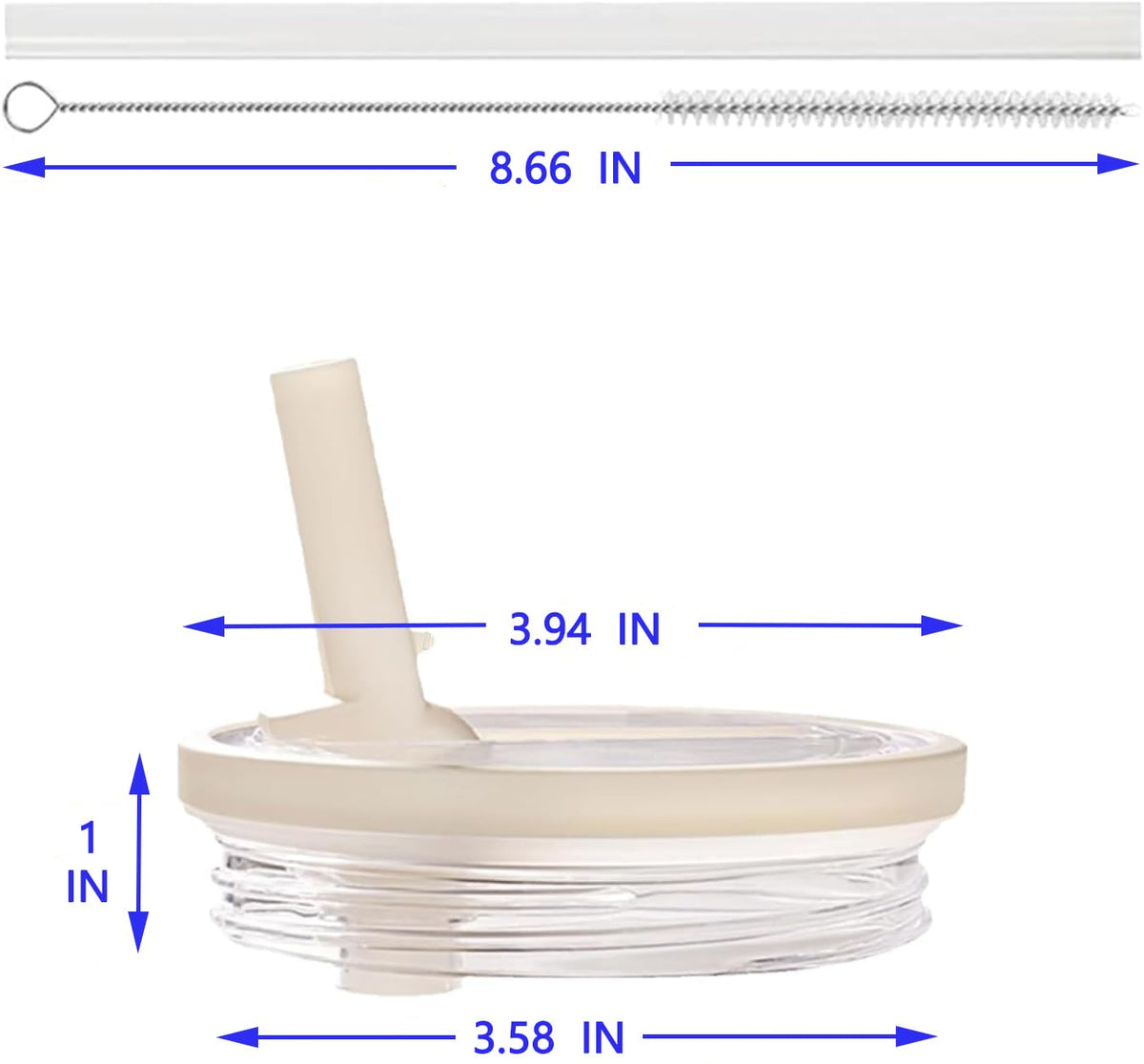 Aooiiysd 2 Pack Stanley Leak Proof Lid, with Flip Straw Lid, Stanley Cup Accessories, Stanley Lids Replacement for Stanley Quencher H2.0 40 oz Tumbler (Only), BPA Free (White and Dark Blue Set)