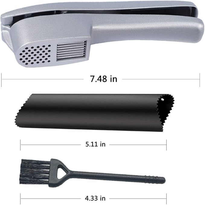Garlic Press and Slicer 2-in-1, Mincer & Crusher with Peeler