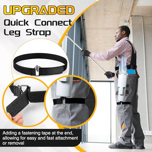 Feekoon Upgraded Window Cleaning Holster with Belt and Quick Connect Leg Strap, Detachable Side Bucket on an Adjustable Belt, Window Washing Tool, Hold All Generic Squeegees and Scrubbers