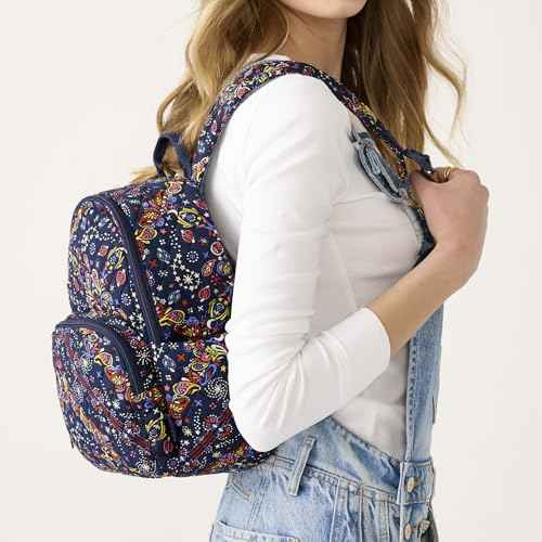 Vera Bradley Women's Premium Cotton Small Banbury Backpack, Starry Paisley, One Size
