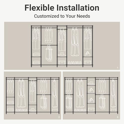 VIPEK V50 Closet Organizer System, Extra Large Heavy Duty Wardrobe Closet with Adjustable Shelves, Freestanding Clothing Rack for Bedroom, Walk-in Closet, Apartment, 1300 lbs Capacity, White - color: White