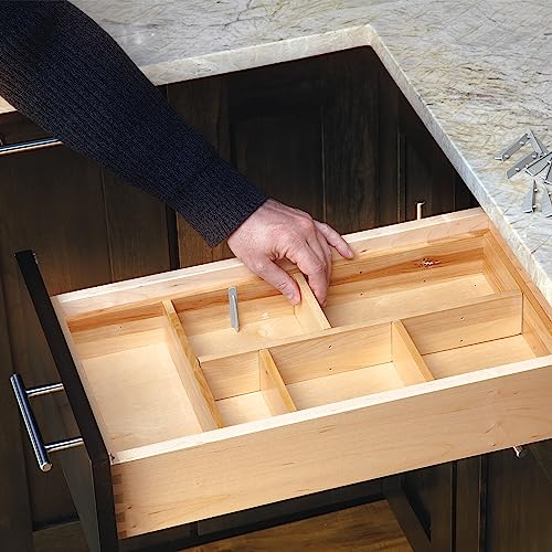 Rev-A-Shelf Customizable Drop-In Kitchen Drawer Organizer Kit for Large Utensils, Knick Knacks, & Cutlery Organization w/Adjusdable Clips, LD-4CT21-1 - size: Large
