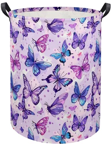 Butterfly Baby Laundry Basket & Toy Storage Bin, Purple Butterfly - color: Purple Butterfly