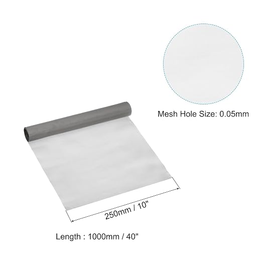 PATIKIL 40" L x 10" W Woven Wire Mesh, 300 Mesh 316L Stainless Steel Air Vent