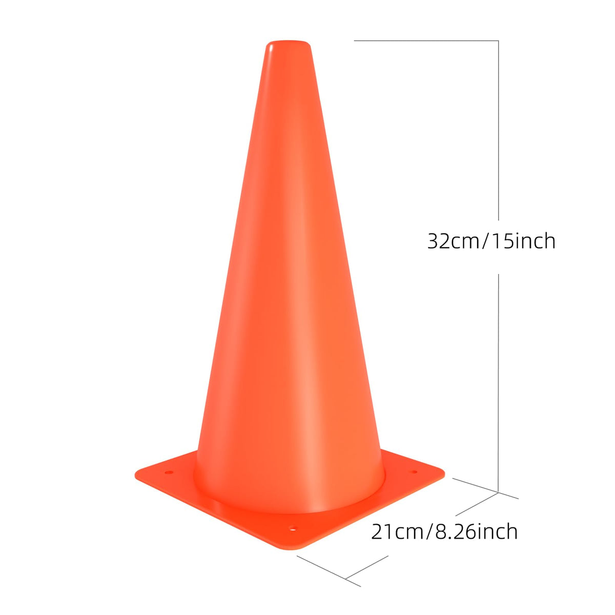 MDTMR 15 inch Soccer Training Cones for Outdoor Activity, Orange Traffic Cones,Plastic Sports Cones 7 Packs