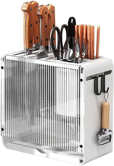 KBOX811 Knife Holder Organizer Stainless Steel Rack This multifunctional kitchen storage rack with Utensil (white) version:No cutting board rack