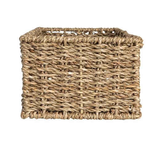 Household Essentials Handwoven Seagrass Rectangular Storage Basket, Natural - color: Natural Seagrass