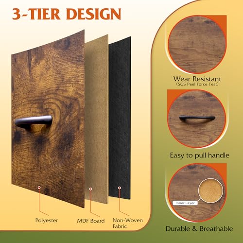 WLIVE 9-Drawer Dresser, Fabric Storage Tower for Bedroom, Hallway, Entryway, Closet, Tall Chest Organizer Unit with Fabric Bins, Steel Frame, Wood Top, Easy Pull Handle, Rustic Brown Wood Grain Print - color: Rustic Brown Wood Grain Print