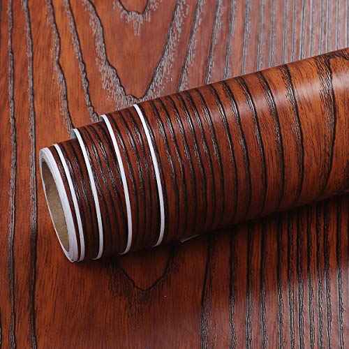 Livelynine Cherry Wood Contact Paper for Cabinets Desk Table Top Peel and Stick Cabinet Covering Mahogany Wood Grain Wallpaper Adhesive Liner Laminate Sheet Veneer Furniture Vinyl Wrap 15.8X78.8