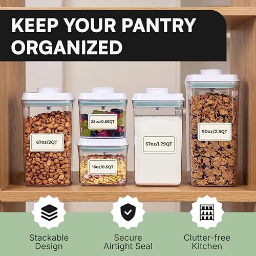 Bop Top Airtight Food Storage Containers with Lid 3.5 Cups / 30 oz | Kitchen Canister Sets | Air Tight Pantry Container | Pop Top Dry Food Storage Containers for Snacks, Sugar, Flour, Baking, Pasta - color: 30 oz