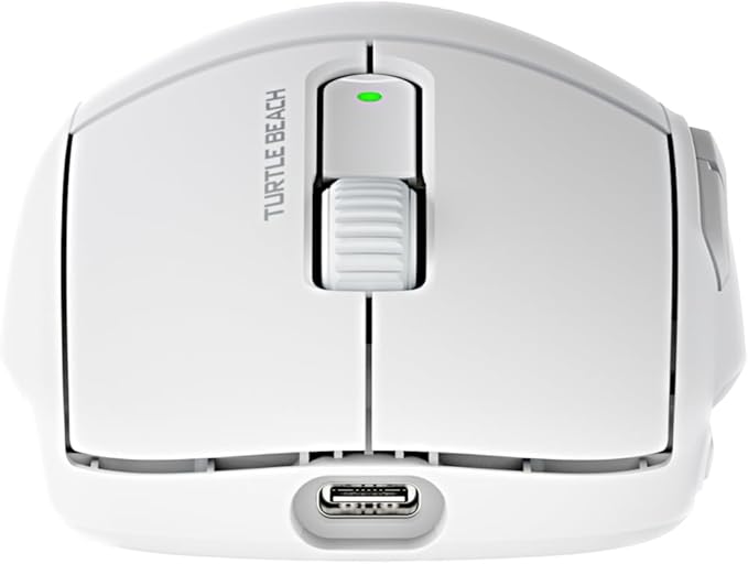 Turtle Beach Burst II Air Wireless Gaming Mouse - 47g Ultra Lightweight, Optical Switches, 26000 DPI Optical Sensor, 120-hour Rechargeable Battery, Symmetrical Design, Bluetooth, USB-C Cable – White