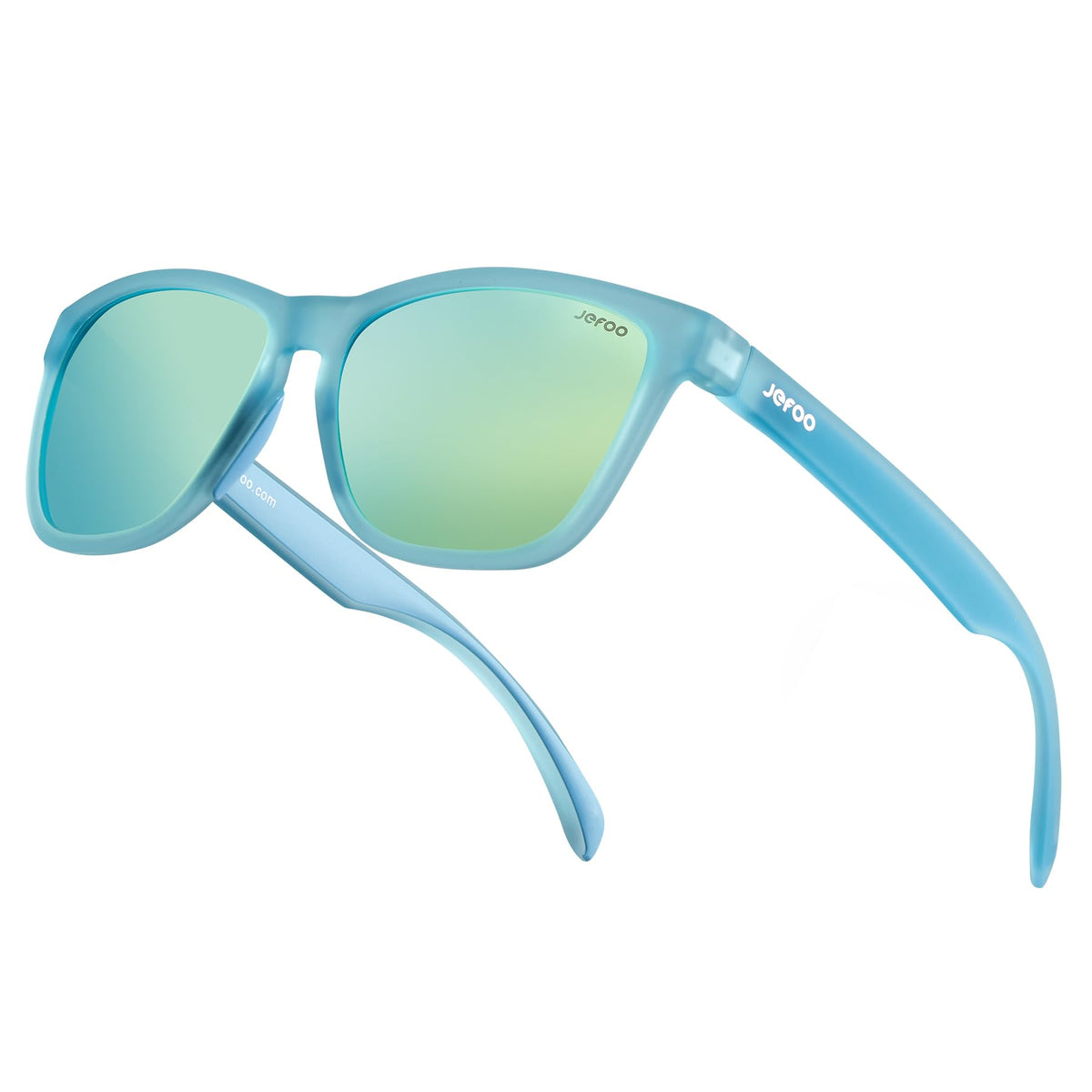 Jefoo Polarized Sports Running Sunglasses for Women Men Retro Trendy Sun Glasses UV400 Protection Tangle Free