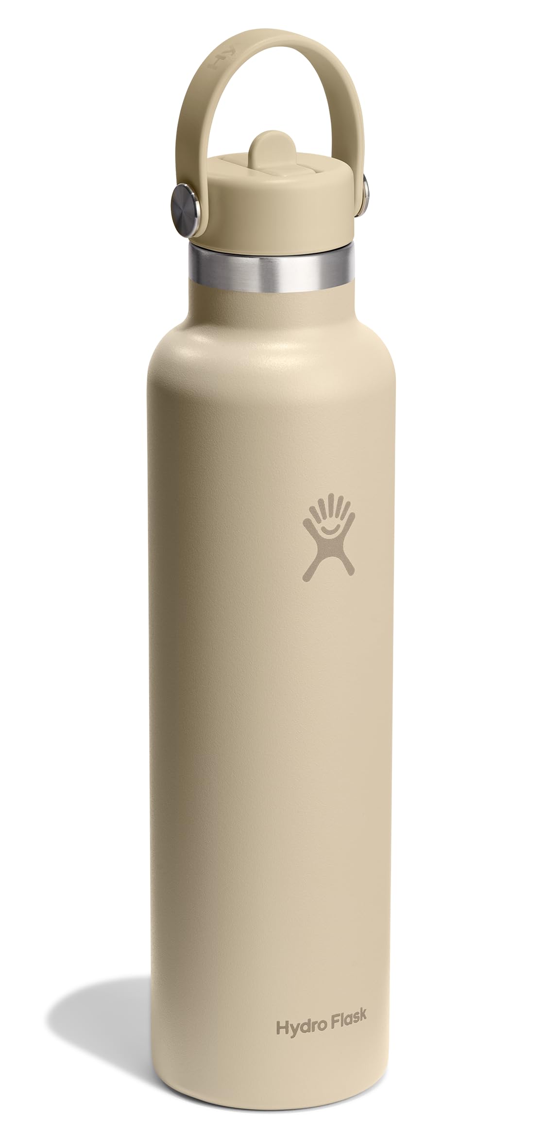 Hydro Flask Water Bottle - Insulated Stainless Steel - Straw Lid, Non Spill, Leakproof in 24 Oz Oat Tan