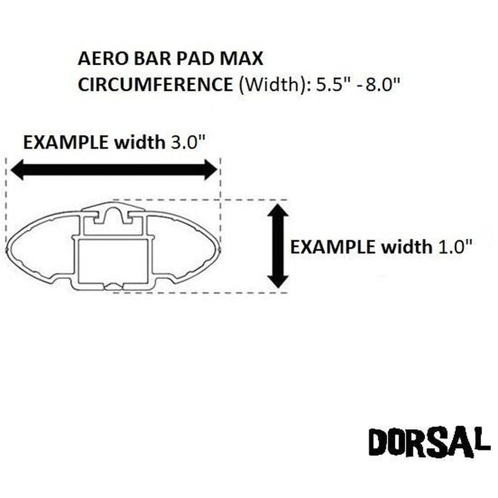 DORSAL Aero Roof Rack Pads for Factory (Narrow) Crossbars - Pack of 2 for Surfboards Kayaks Sups Snowboards Polyester 20" Inch OEM Aero Bars Black