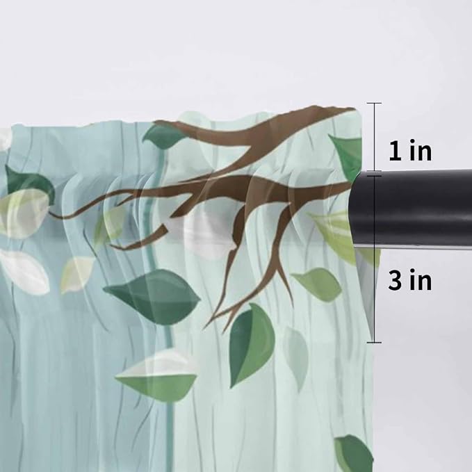 Easter Sheer Valances for Windows 60"x18", Light Filtering Kitchen Curtains