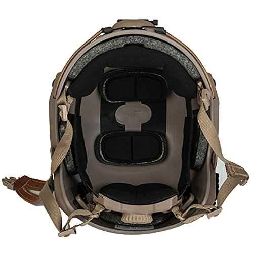 Lancer Tactical Medium - Large Industrial Durable ABS Plastic Constructed Maritime Helmet w/Adjustable 20mm Side Rail Adapter Padding Stickers NVG Shroud Bungee Retention Goggle Clip