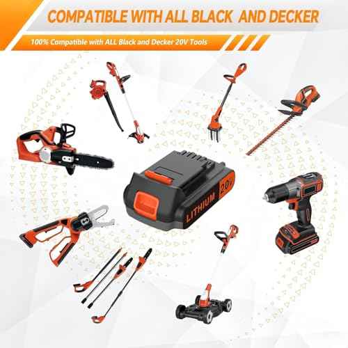 20 Volt MAX 2.0AH Battery Replacement for Black and Decker 20V Lithium-Ion Battery£¬Compatible with All Power 20V Black and Decker Power+ Tools