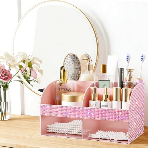 COMFYROOM Makeup Organizer, Bathroom Organizer (Bling Pink) - color: Bling Pink