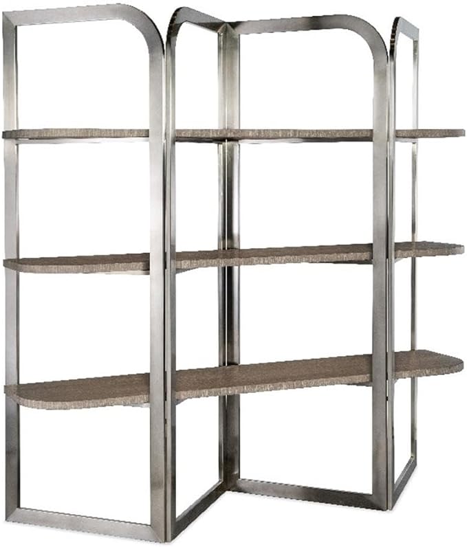 Hooker Furniture Modern Mood Metal Framed Etagere w/Brown Finished Shelves
