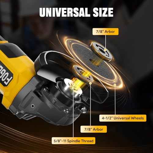 Cordless Angle Grinder, 4-1/2 Inch Power Grinder Tools Compatible with Dewalt 20V MAX Battery, 3 Speed Power Cordless Grinder for Metal Grinding, Cutting, Rust Removal (Battery Not Included)