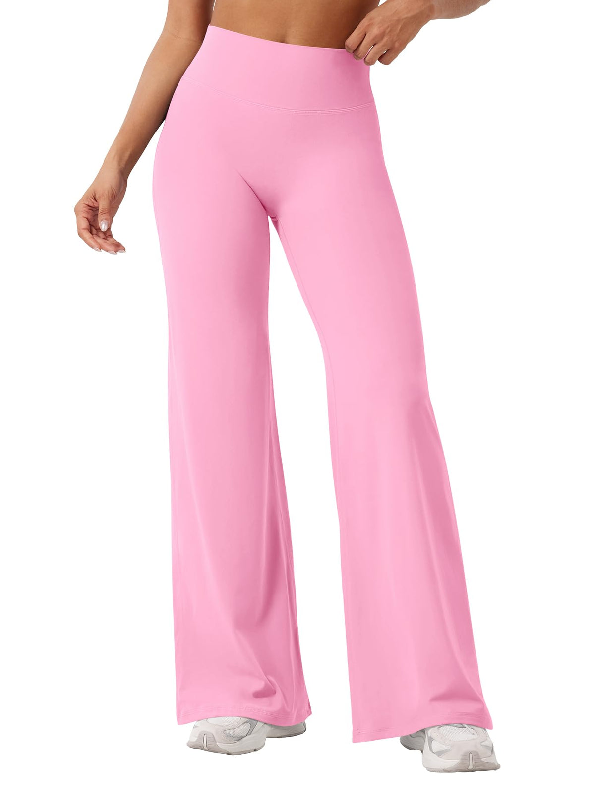 YEOREO Workout Womens Straight Leggings 31.5" Yoga Pants Bubblegum Pink XL
