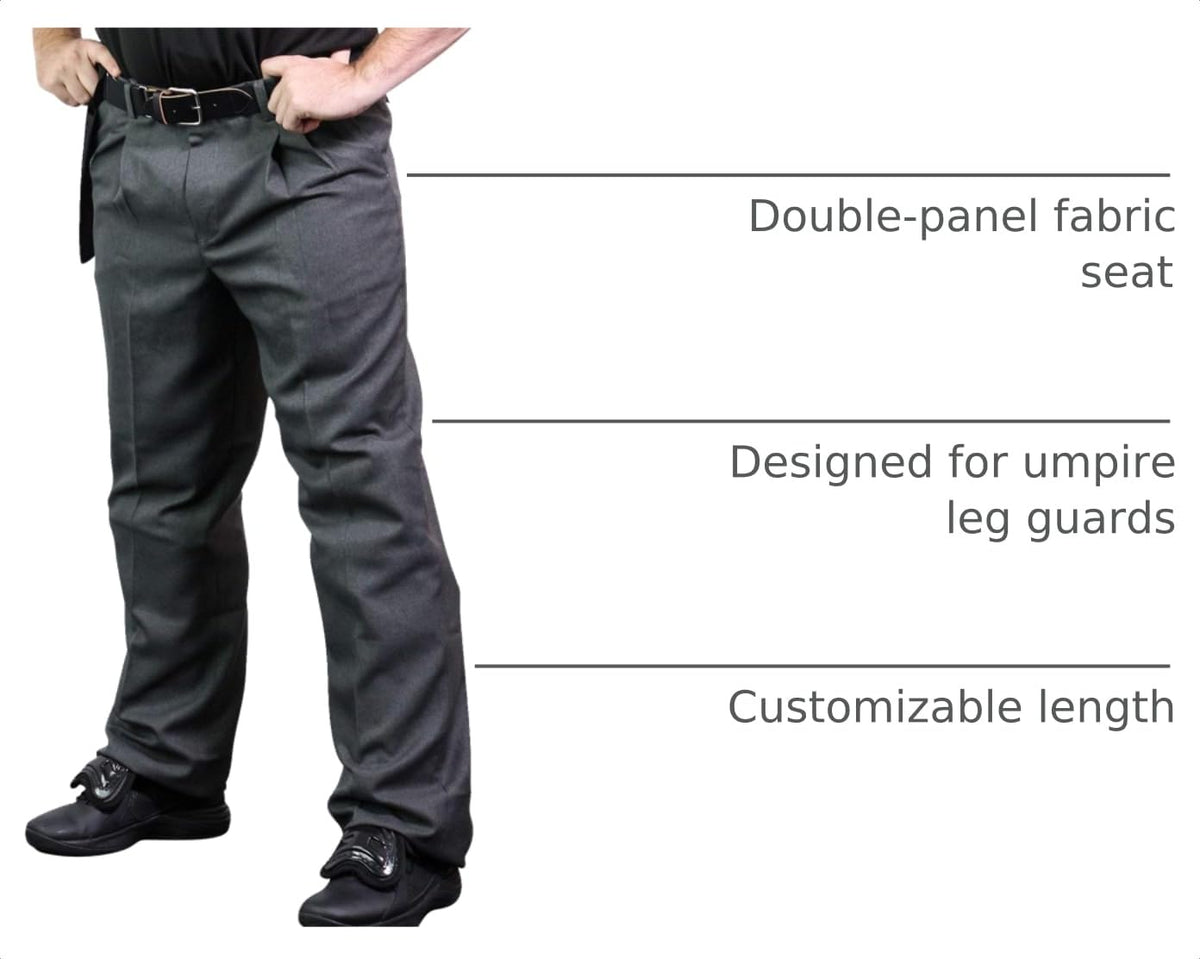 CHAMPRO mens Grey The Field Polyester Baseball Umpire Pant, Grey, 32 US