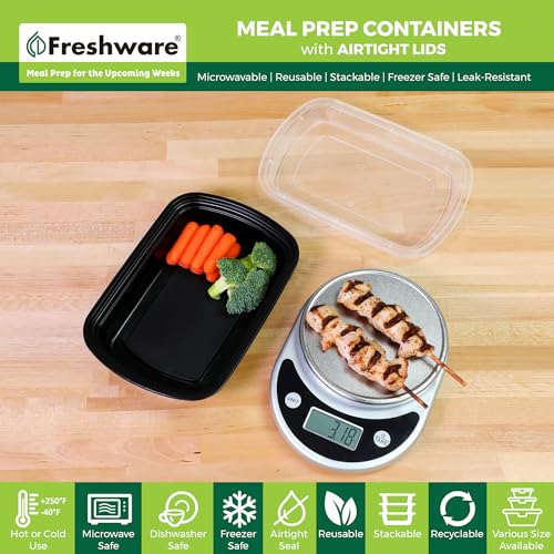 Freshware Meal Prep Containers [150 Pack] 1 Compartment Food Containers with Lids, Bento Box, Stackable, Microwave/Dishwasher Safe (38 oz) - size: 38OZ-150PK