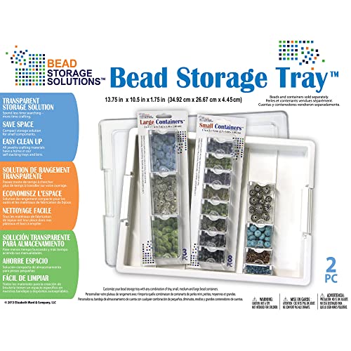 Elizabeth Ward Bead Storage Solutions Plastic Organizer Tray with Clear Snap Shut Lid for Sorting Craft Supplies, Fasteners, Crystals, and More - style: 2-Piece