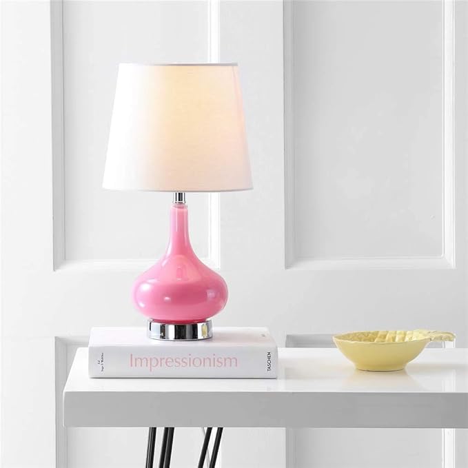 Safavieh Kids Lighting Collection Amy Pink Gourd 18-inch Bedroom Living Room Home Office Desk Nightstand Table Lamp (LED Bulb Included)