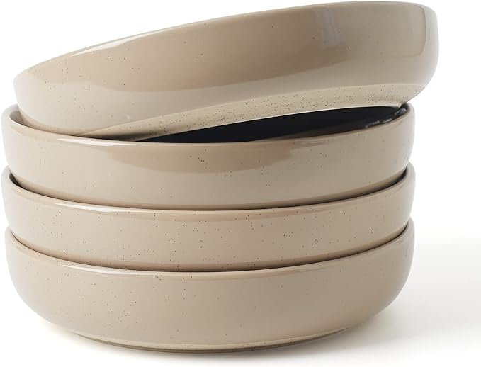 famiware Milkyway 33 oz Pasta Bowls Set of 4, Dark Gray