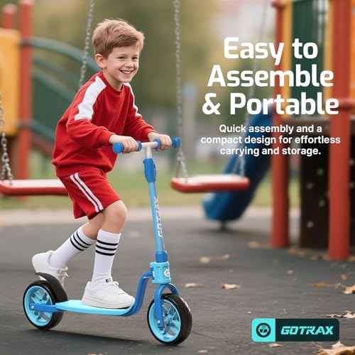 Gotrax KS8 Kick Scooter for Kids 5+, Large 8" Wheels and Height Adjustable Handlebar, Sturdy Wide Deck & Rear Brake, Detachable for Easy Storage, 2 Wheels Scooter for Kids, Teens, Gift for Boy & Girl