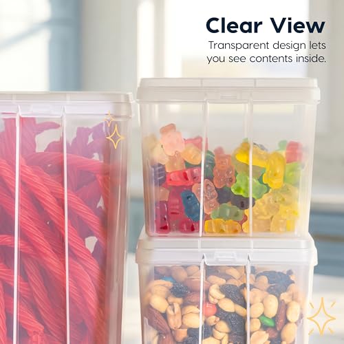 IRIS USA Food Storage Containers with Flip-Top Lid, 3.9 Qt - 4 Pack, Clear Stackable Food Containers for Kitchen & Pantry Organization, BPA-Free, Food Grade Plastic For Flour, Sugar, Dry Food, Grain - size: Food Grade Large - 4 Pack
