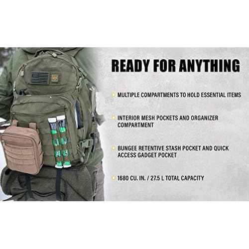 CONDOR Venture Pack - Tactical Backpack - Military, Survival, First Responders - Laptop Sleeve