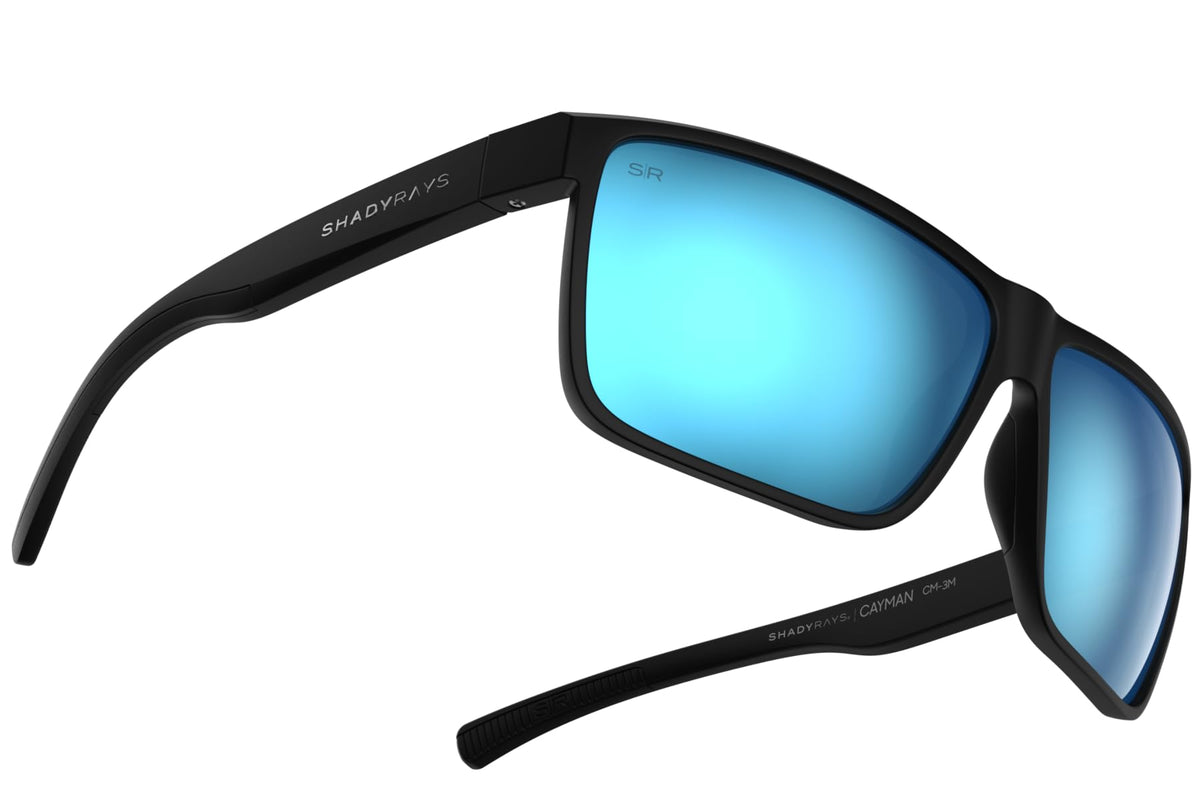 Shady Rays Cayman - Black Ocean/Blue Glacier Mirror Lens, XL