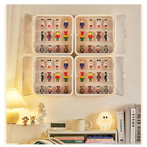 Clear Display Case for Figures, Acrylic Wall Mounted or Desktop Doll Storage Box Organizer Shelf Display for Collectibles Action Figure Blind Box Figures, Dustproof Figure Display Case