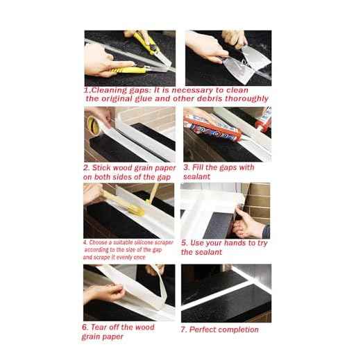 Silicone Sealant Processing Tool Set, Professional Caulking Applicator Spatulas, 4-Piece Kit, 11.4 Inch Length, Hand-Powered