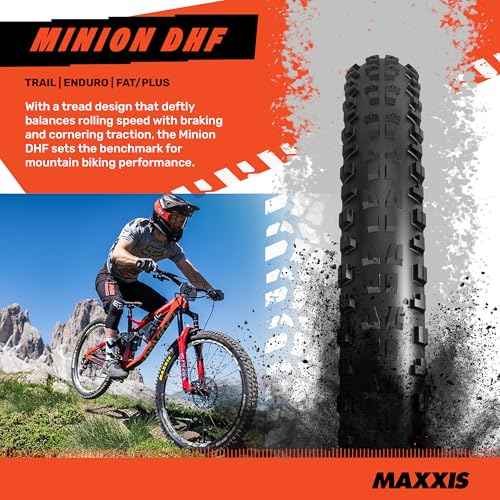 MAXXIS Minion DHF - Dual Compound - 20, 24, 26, 27.5, 29 - EXO - E25 Rating, Tubeless | Gold Standard of Gravity Focused Tread, Size 29x2.60WT - EXO, E25