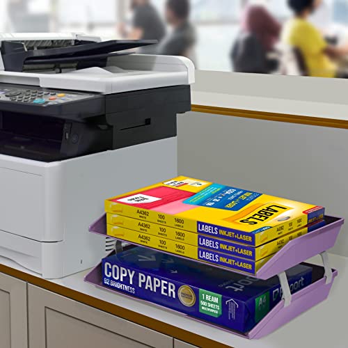 Acrimet Facility 2 Tier Letter Tray, Side Load, Letter Size/A4, Desktop File Organizer, Plastic (Solid Purple Color)