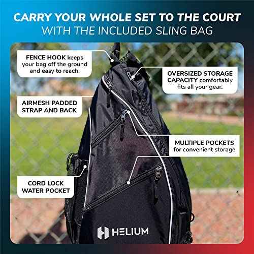 Helium Pro Carbon Fiber Pickleball Paddles - USAPA Certified - High-Spin Texture, Lightweight Honeycomb Core