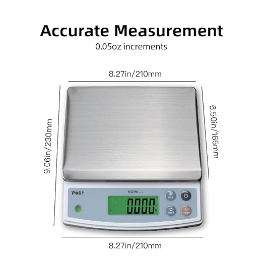 Polit Rechargeable Food Scale 40lb/18kg, Digital Commercial Kitchen Scale